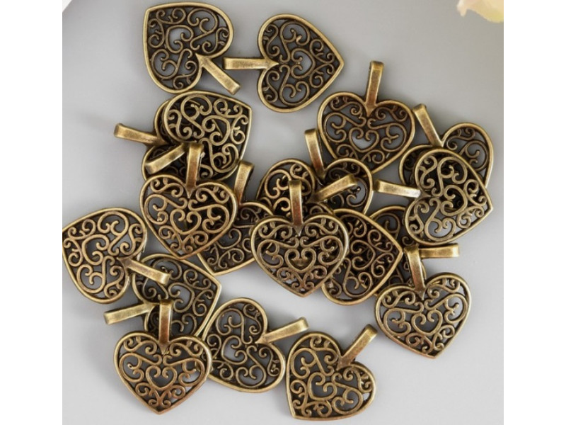 Подвеска "Ажурное сердце " 1,5х1,8 см 