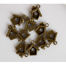 Подвеска "Домик"  1,7х1,5 см (цена за 1 шт.)