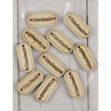Набор нашивок из дерева «Hand made» (10шт.)