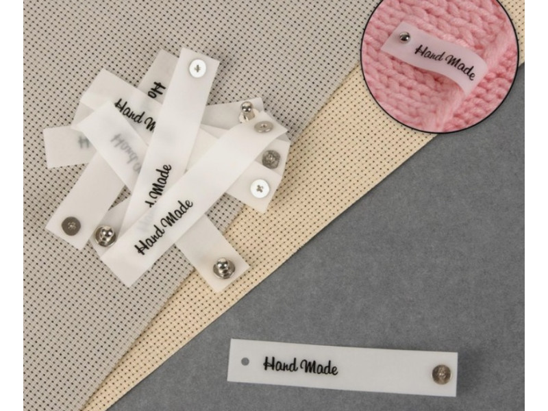 Набор бирок с кнопкой «Hand made», белый (10 шт.)