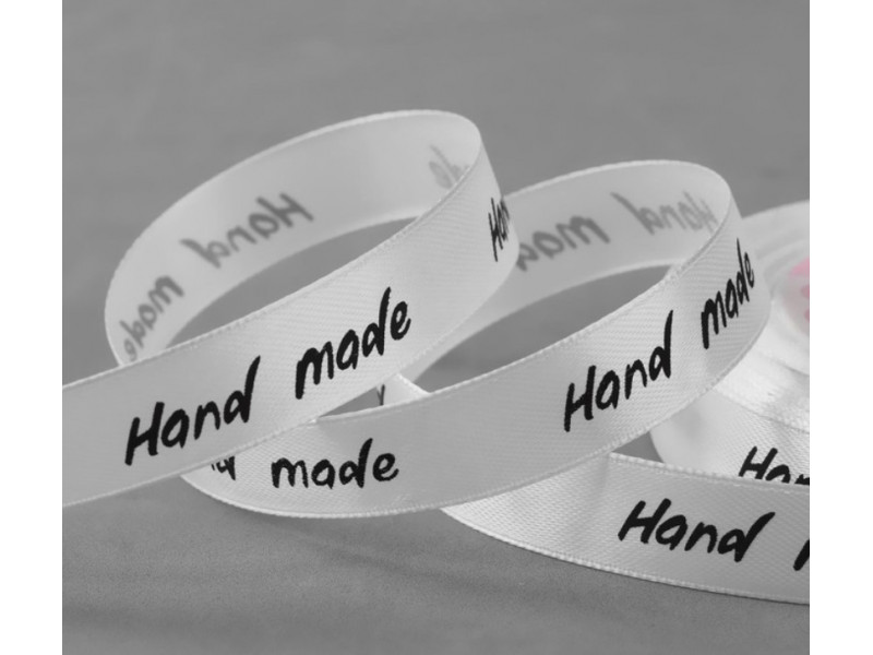 Лента атласная «Hand Made»  (цена за 1 метр)